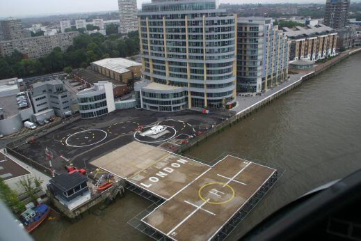 A view of the London Heliport from the air