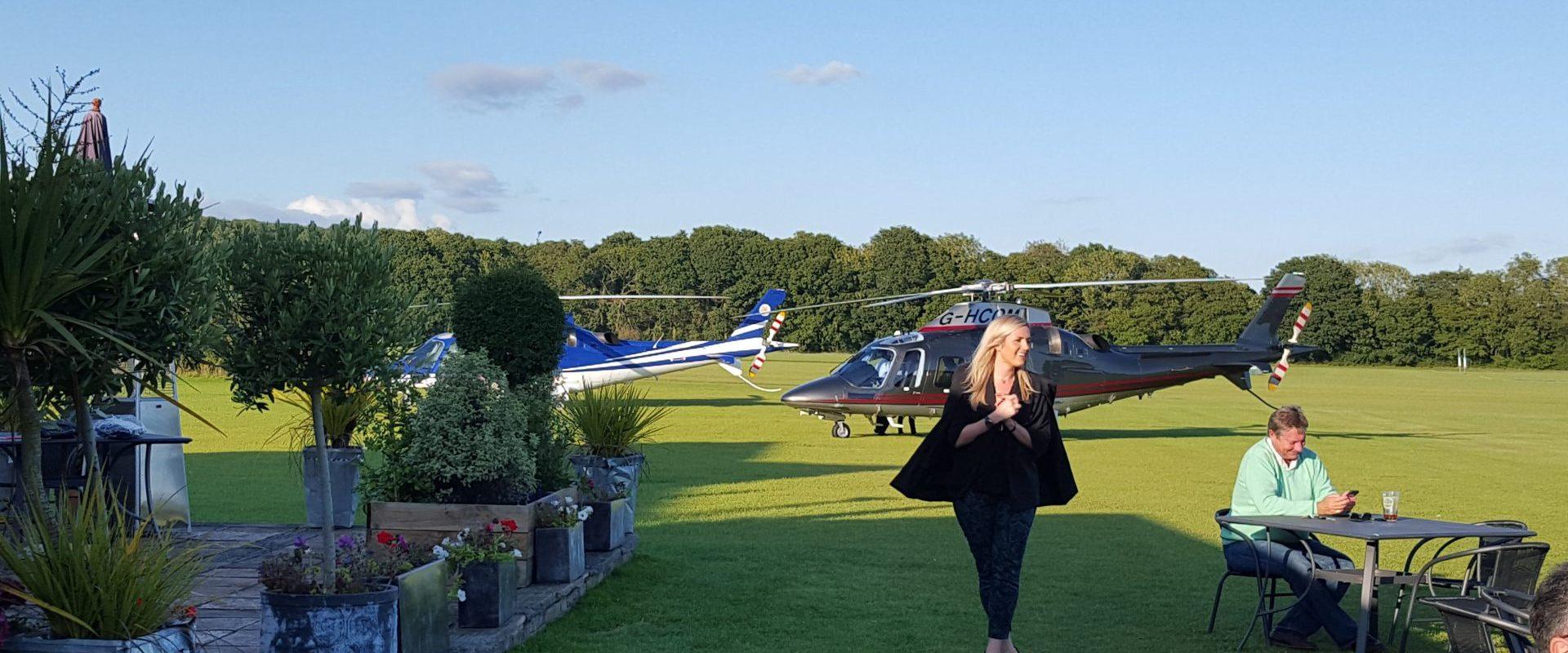 Helicopter at Polo pitch near Bournemouth